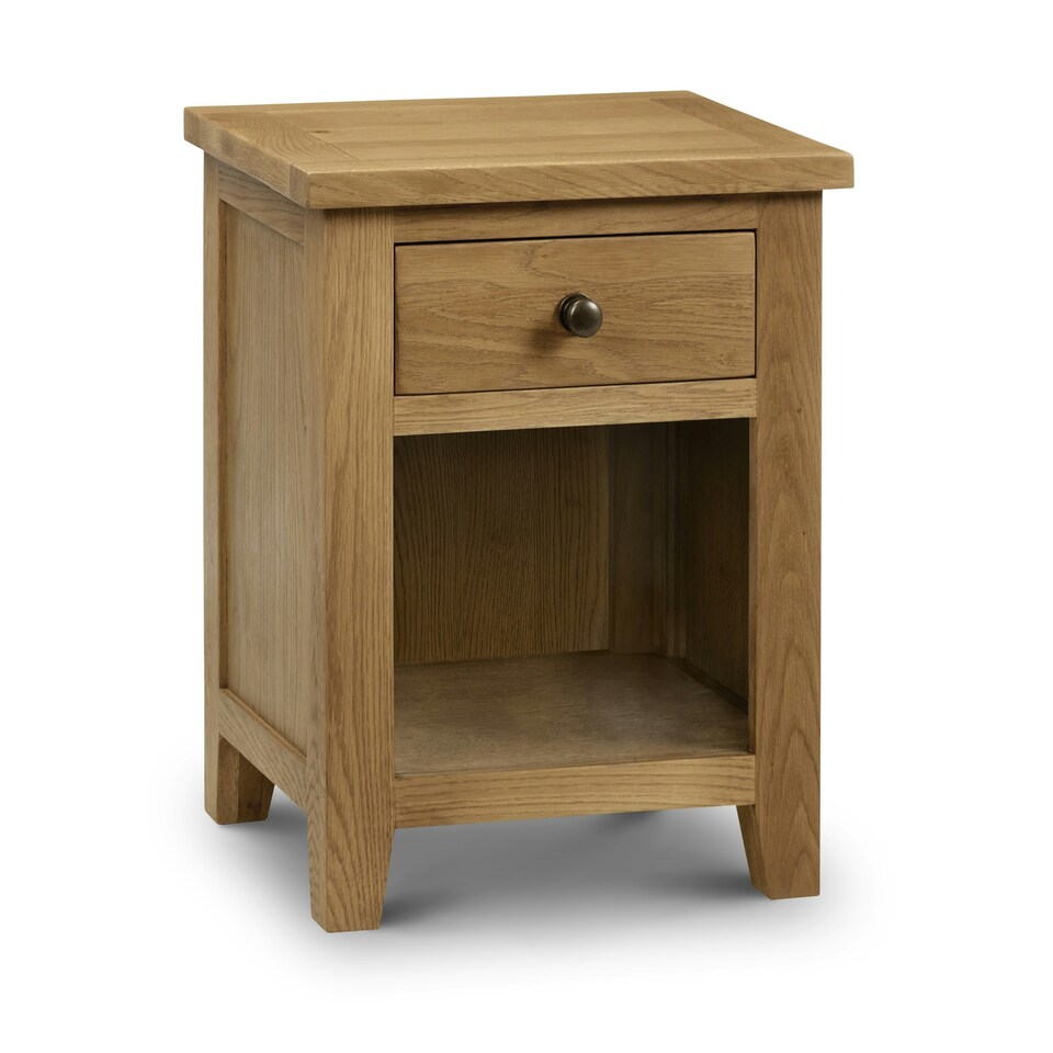 Stylish White Oak Bedside Drawer - 1 Drawer