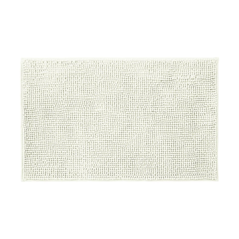 image 1 of Chenille Bobble Bath Mat Non-Slip 50 x 80cm - Cream