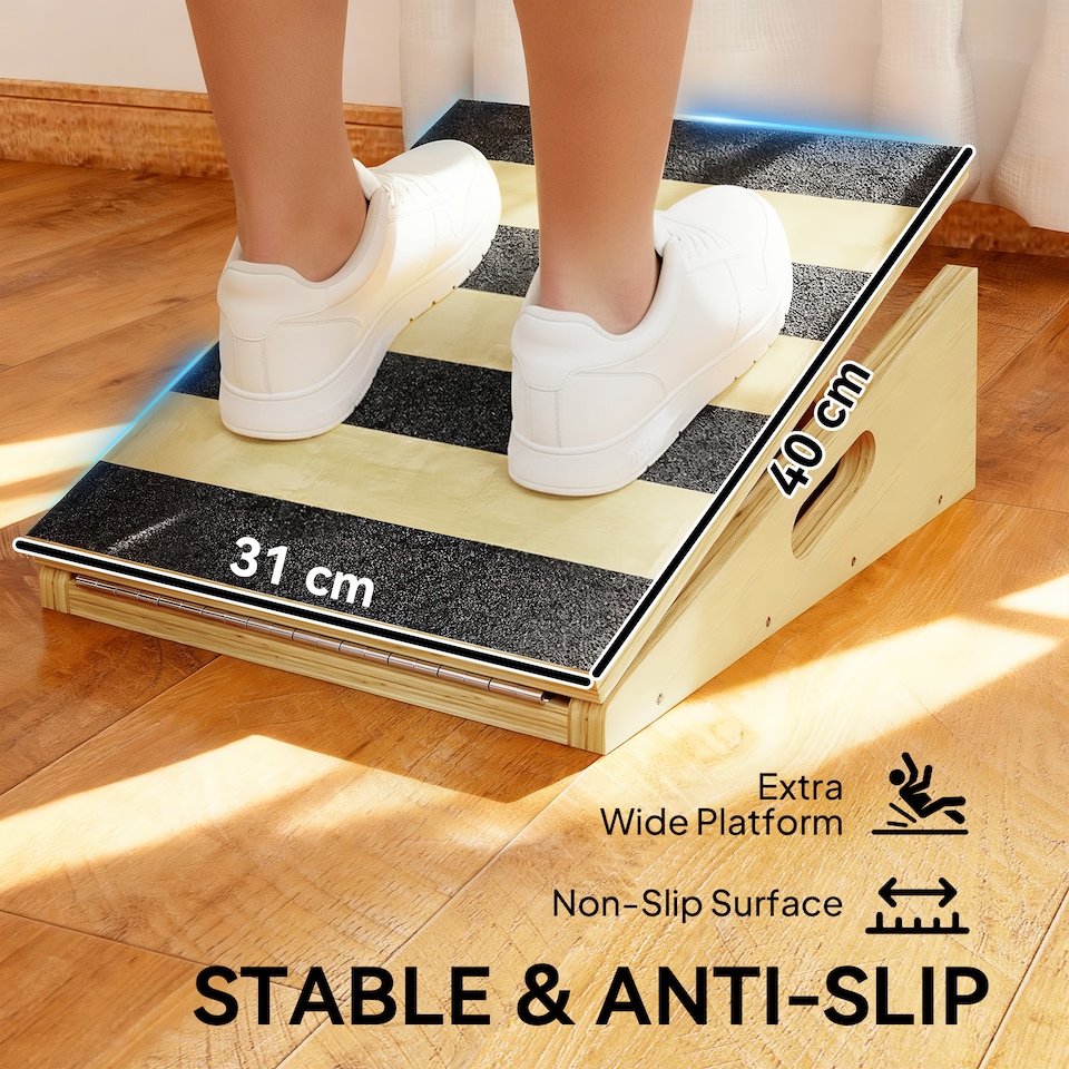 image 1 of SPORTNOW Portable Slant Board, Adjustable Incline Board Calf Stretcher with Extra Side-Handle Design for Home Gym, Physical Therapy Equipment for Calf Stretching Squats Knees Ankle Heel Feet Leg