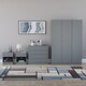 image 5 of Vida Designs Riano 4 Piece Bedroom Set (1 Drawer Bedside Chest, 4 Drawer Chest, 3 Door Wardrobe), Grey (6)