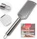 image 1 of Stainless Steel 2-in-1 Cheese Grater & Zester – Handheld Grater for Cheese, Chocolate, Ginger & Citrus, Durable Flat Kitchen Too