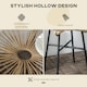 image 4 of Outsunny Rattan Side Table w/ Tempered Glass Tabletop, Beige