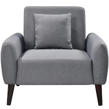 Grey Linen Fabric Arm  Chair