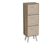 image 1 of Oak 3-Tier 3-Drawer Cube Shelving Unit with Scandinavian Legs | Cream | Beige & White | 1