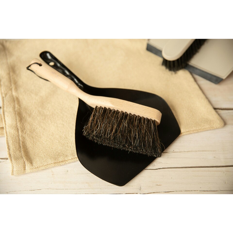 image 1 of Natural Elements Beechwood Dustpan and Brush Grey
