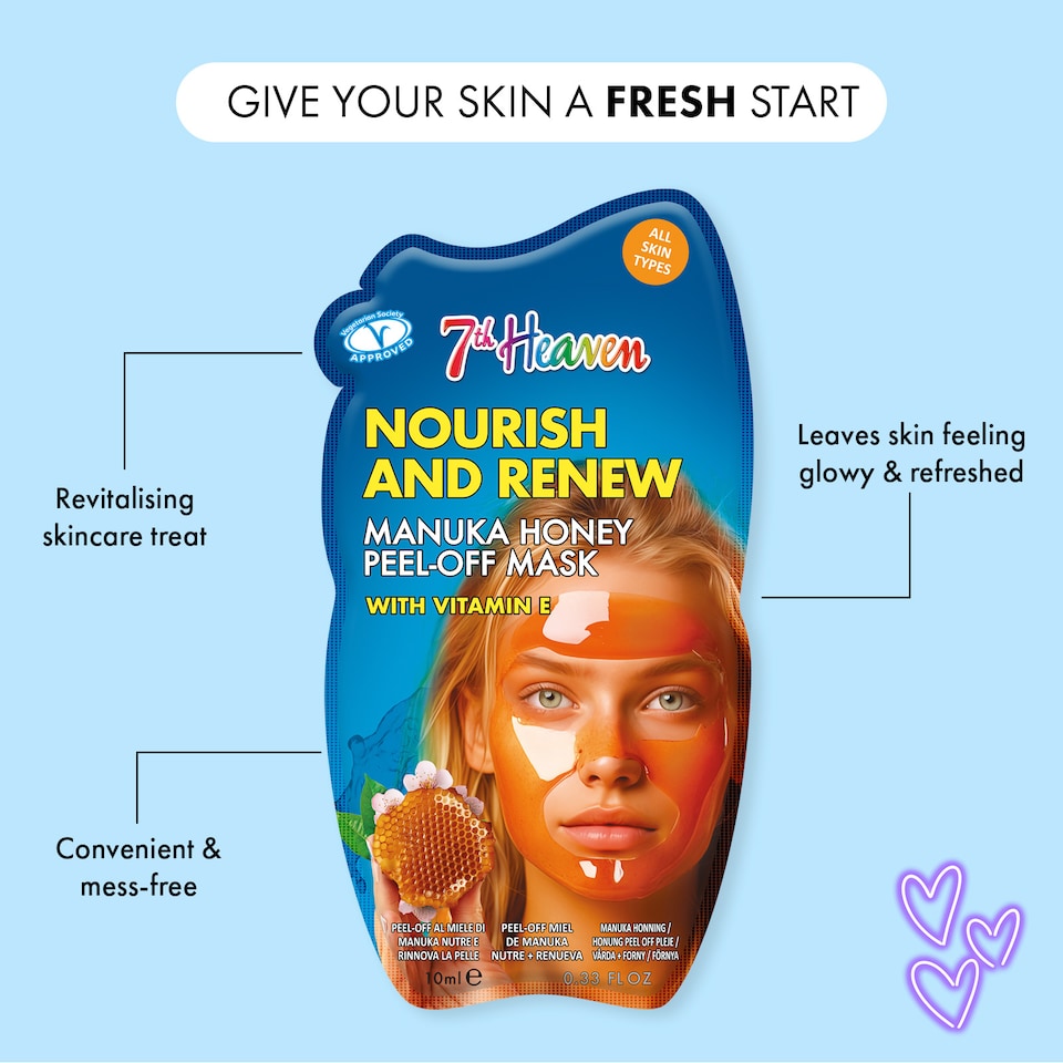 image 1 of 7th Heaven Manuka Honey Peel Off Mask with Vitamin E, Pack of 6