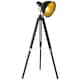 image 1 of HOMCOM Tripod Floor Lamp, Spotlight Reading Lamp w Adjustable Height, Angle, Wood Legs for Living Room, Bedroom, Home, Office, Black and Gold