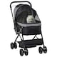 image 1 of PawHut Pet Stroller Dog Foldable Travel Carriage with Reversible Handle, Black