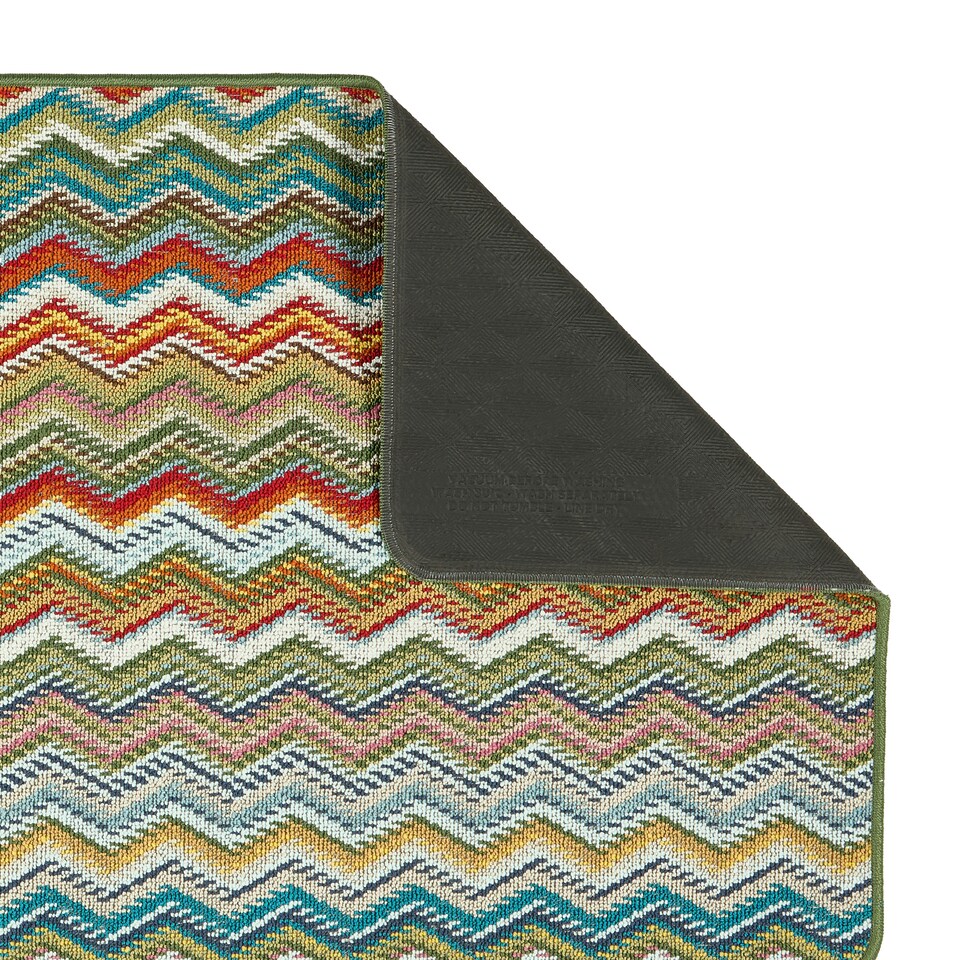 image 1 of My Stain Resistant Mat Candy Multi Green Zig Zag 67X100