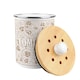 image 6 of Oak Leaves & Berries Compost Caddy - Metal 2L Golden Yellow Decorative Kitchen Food Waste Bin