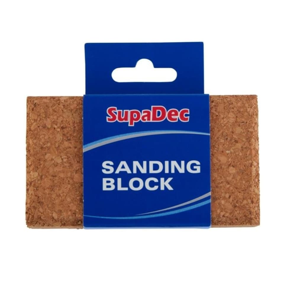 SupaDec Decorator Cork Sanding Block - Brown - 11cm x 9.5cm x 3cm