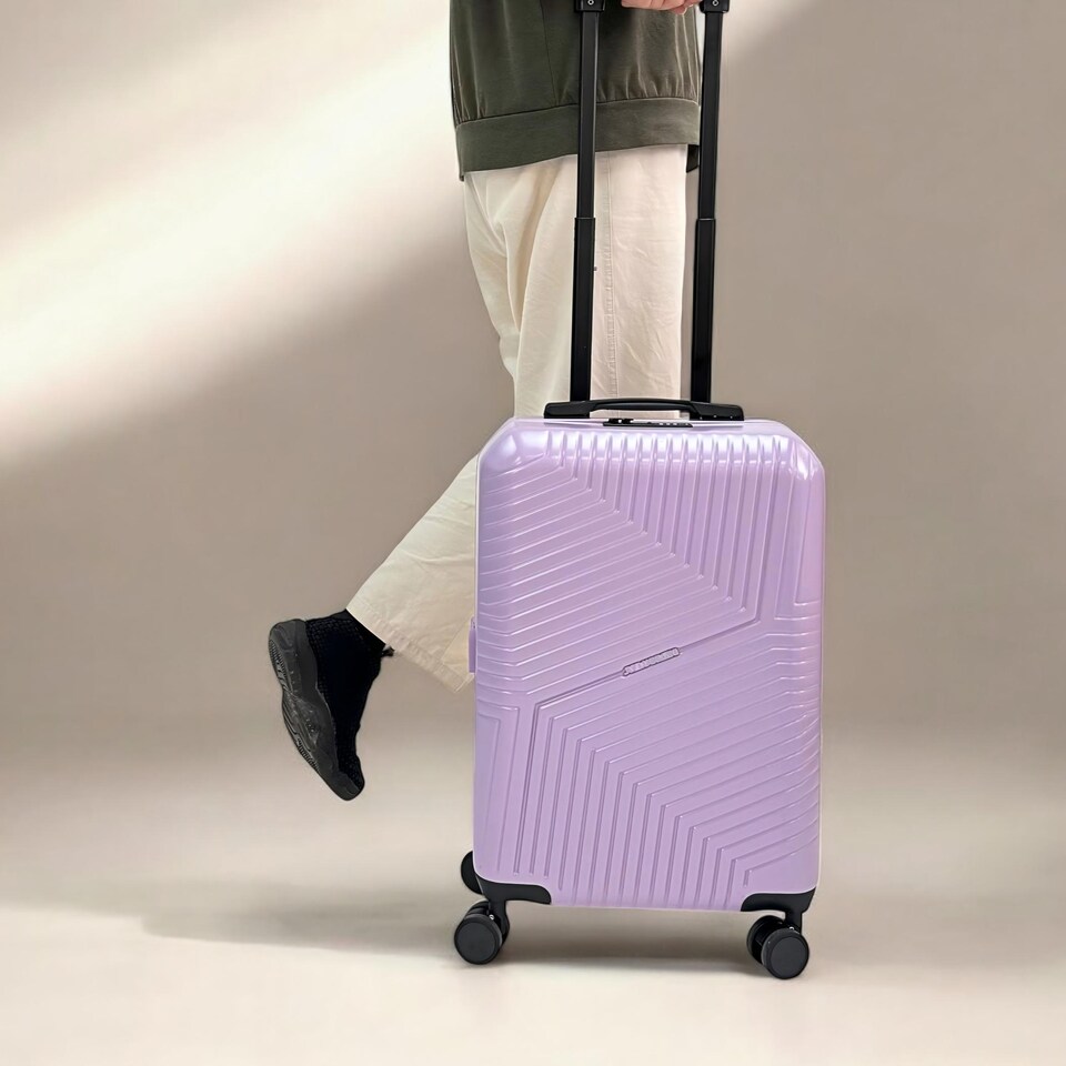 image 1 of Cabin Suitcase Small 20’ Inch Hard Shell Hand Luggage - Lightweight, Durable with Built-in Cupholder, TSA Lock, Dual Spinner Wheels