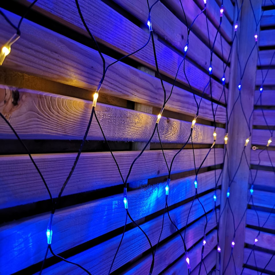 image 1 of 3.5m Multi Function Rainbow LED Net Lights Christmas Decorations with Timer