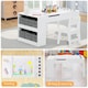 image 5 of COSTWAY 2-in-1 Kids Art Table Set with Chairs White