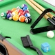 image 3 of The Magic Toy Shop Mini Pool Table Set Indoor Portable Billiard Game for Kids Family Fun