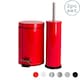image 1 of Harbour Housewares Round Toilet Brush & Bin Set - Red Red