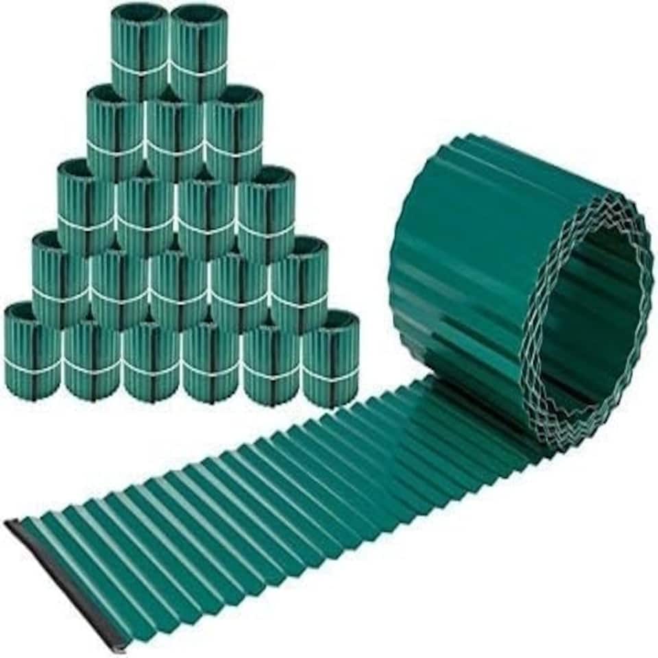 image 1 of Pack of 20 x 5m Galvanised Lawn Edging Rolls in Green | Green | 20