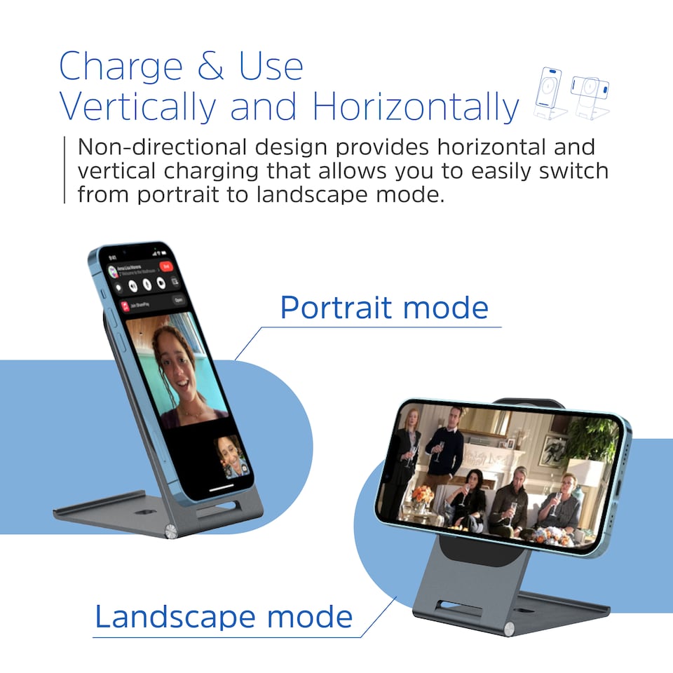 image 1 of Energizer 15W QI Wireless Stand Aluminium Black