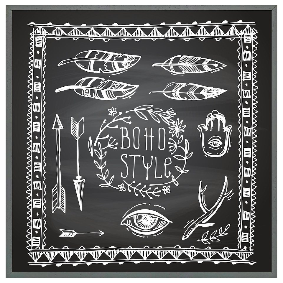 image 1 of Boho style motivating phrase (Picutre Frame) Brown | XL