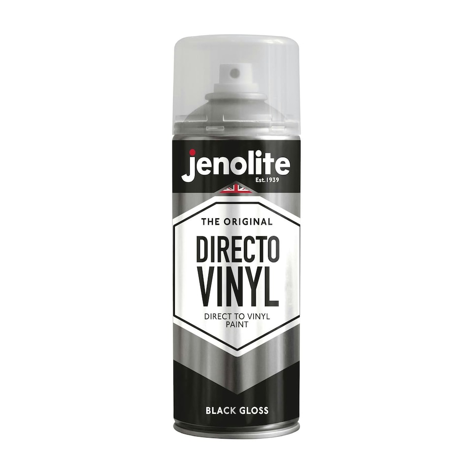 Jenolite Directovinyl Flexible Fabric Paint - Black Gloss - 400ml Spray Can