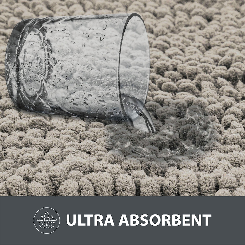 image 1 of Non Slip Bath Mat Water Absorbent Shower Mats Machine Washable Bathroom Rug, Grey | Grey