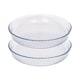 image 1 of Argon Tableware Optical Round Glass Oven Dishes - 26cm x 26cm - Pack of 2 | Clear | Clear | 26cm x 26cm