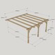 image 5 of Wall Mounted Premium Pergola 3 Posts - Wood - L180 x W420 x H270 cm - Rustic Brown