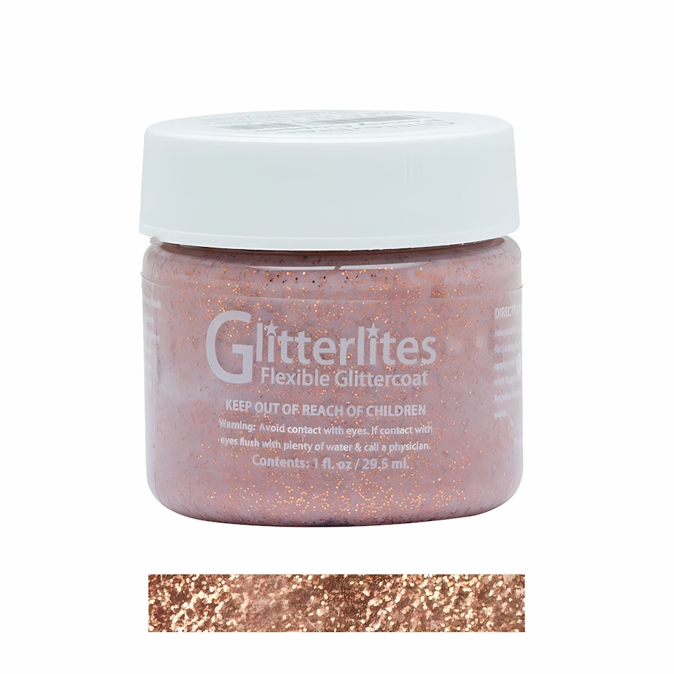 image 1 of Angelus Glitterlites Paint - Sparkling Glitter Effects for Leather 1oz | Copper | Penny Copper