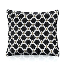 Berkeley Geometric Chenille 45cm x 45cm Black Cushion Set of 4 | Black | Cream & Beige | 45cm x 45cm x 10cm | 4