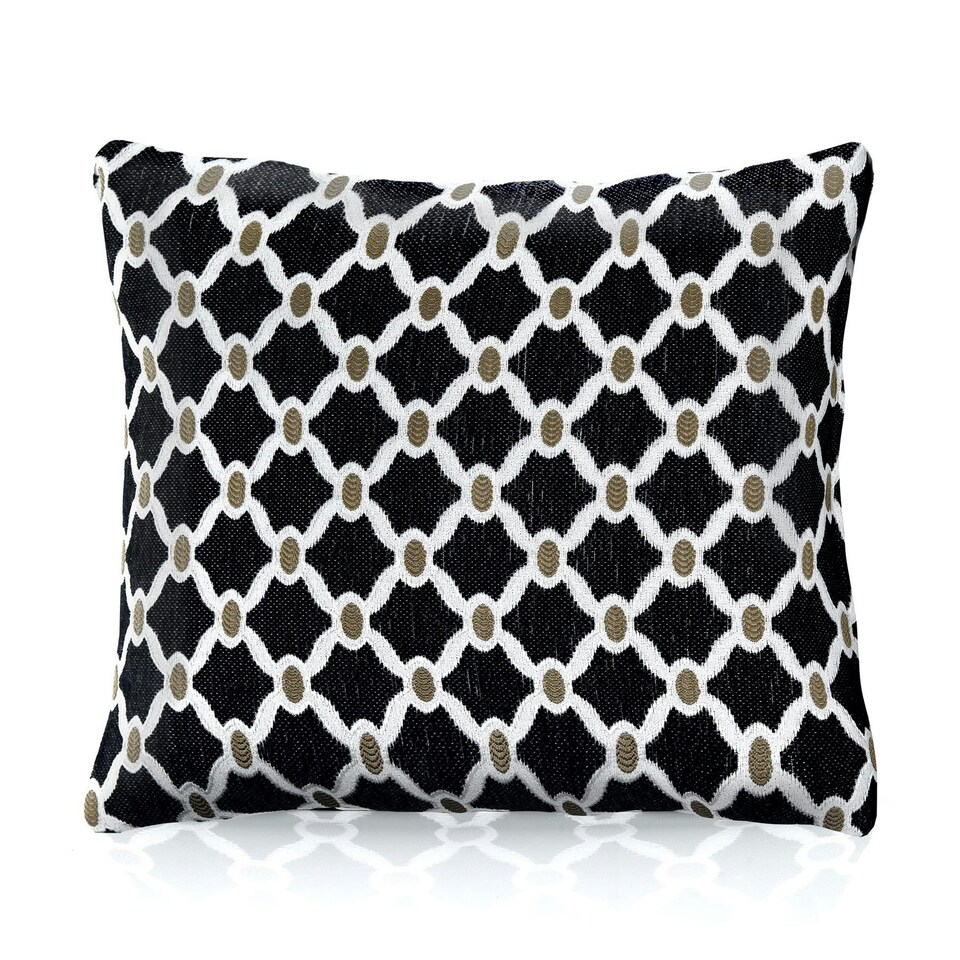 image 1 of Berkeley Geometric Chenille 45cm x 45cm Black Cushion Set of 4 | Black | Cream & Beige | 45cm x 45cm x 10cm | 4