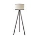 image 1 of ValueLights Barbro Black Tripod Floor Lamp Black Trim Shade | Black | Black