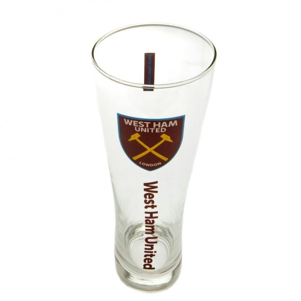 image 1 of West Ham United FC Official Tall Beer Glass - Claret - One Size
