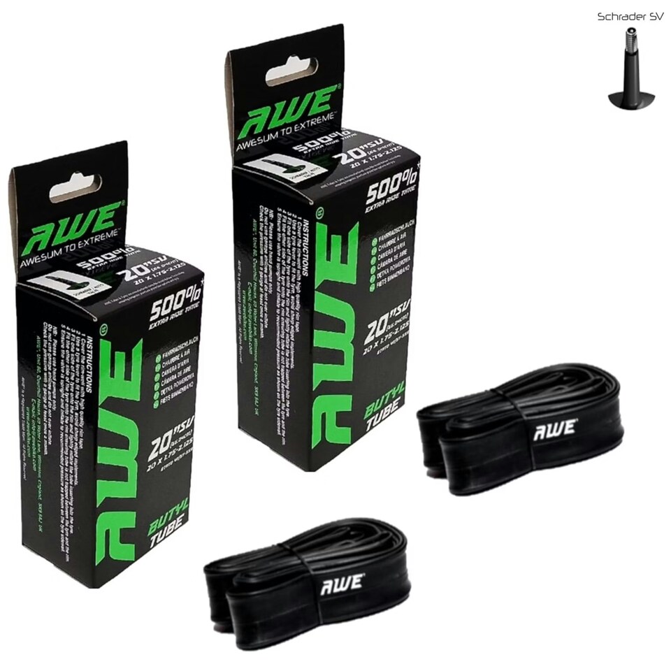 image 1 of 2 x AWEJump Folding Tyres 20" x 2.125 + 2 x AWE Inner Tubes 20" x 1.75-2.125 SV