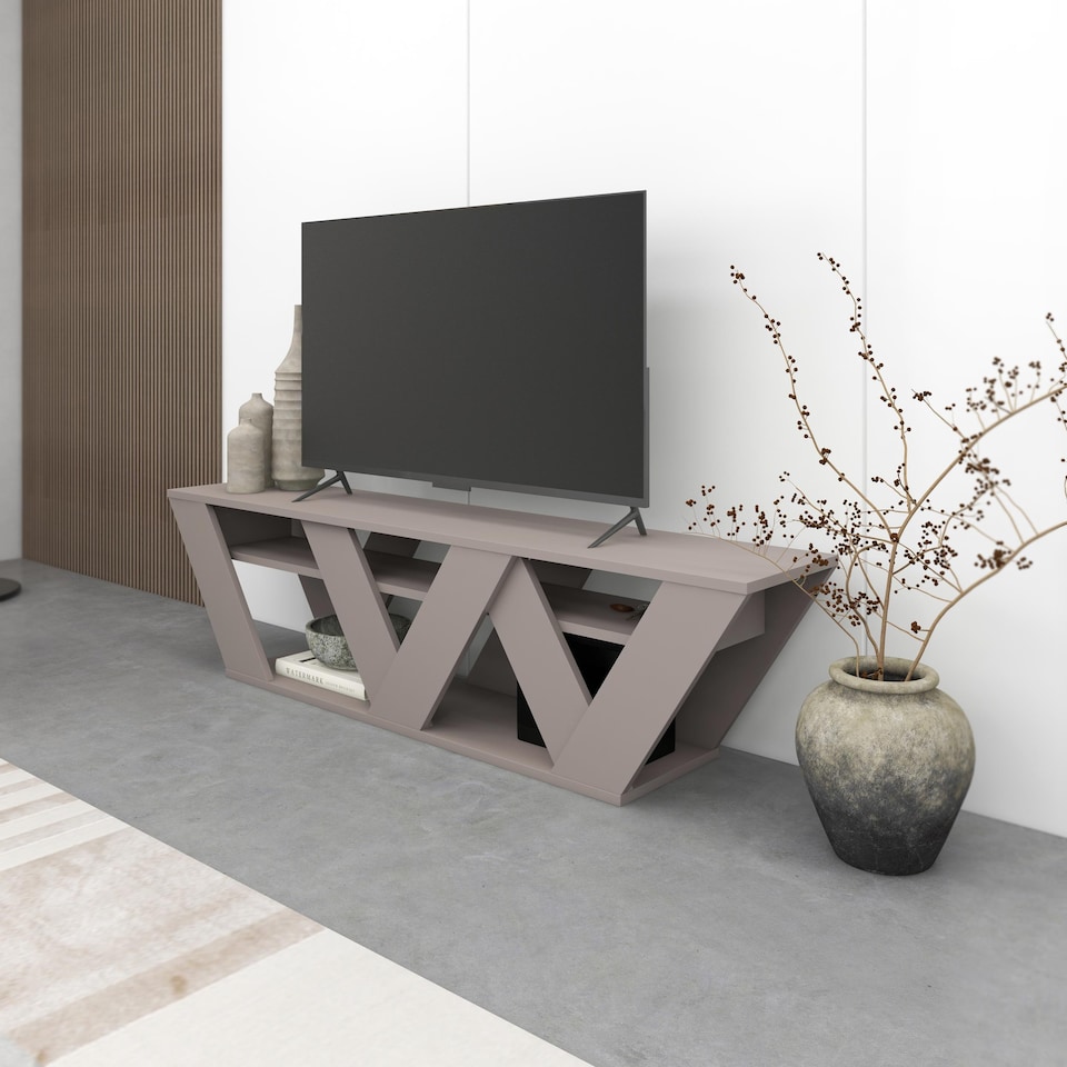 image 1 of Decortie Ralla TV Stand 158x30x40cm Mocha Grey