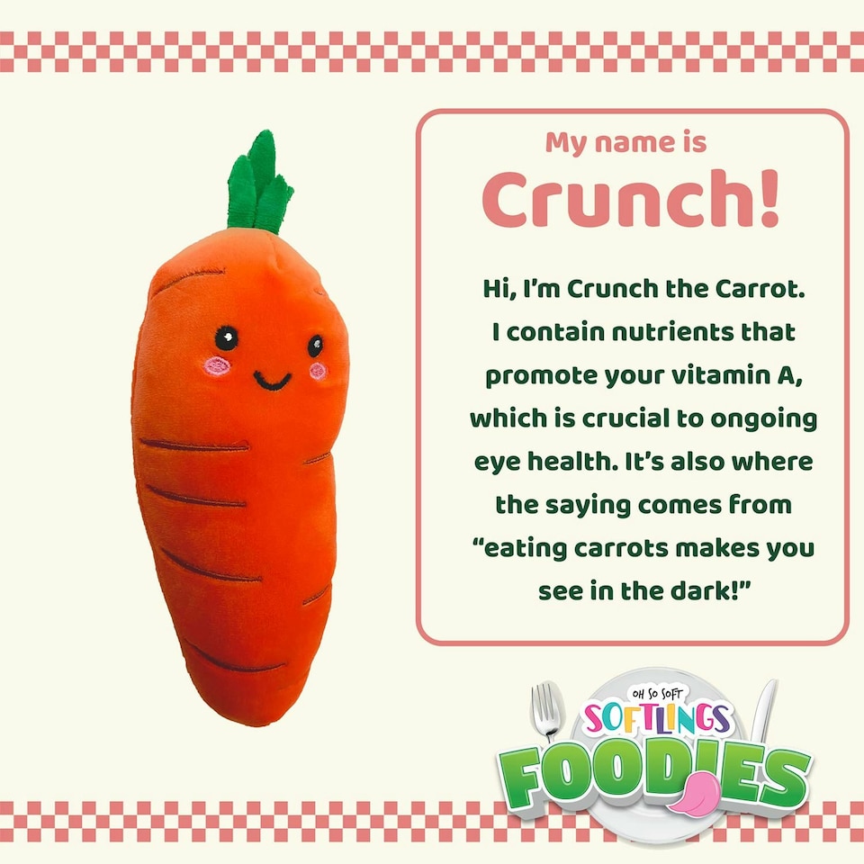 image 1 of Carrot Soft Toy Food Themed Cute Plush Cuddly Yummy Soft Fluffy 16cm Orange