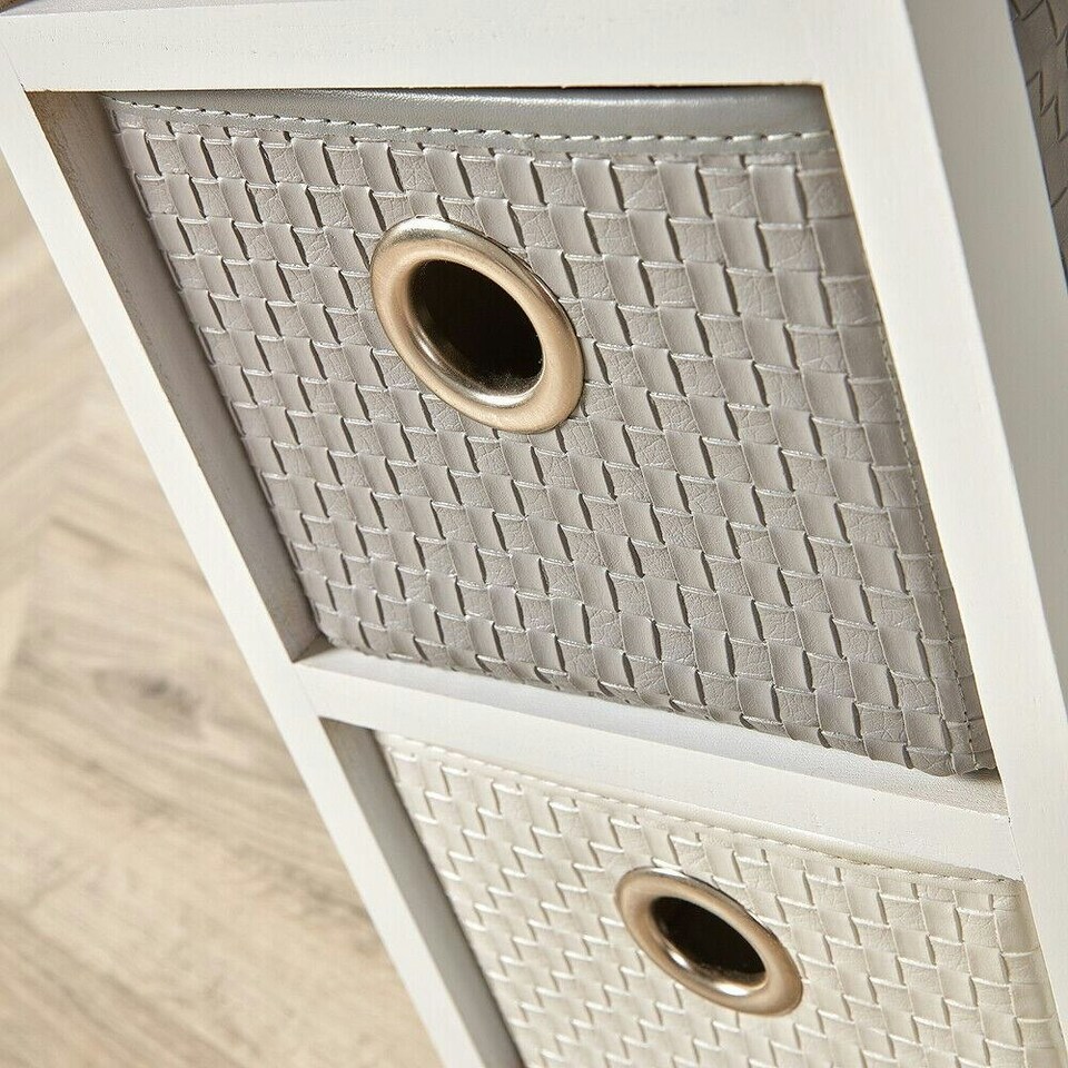 image 1 of Chest Of Drawers Wooden Hallway Storage Home Organiser Fully Assembled White | 4 Drawers