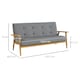 image 3 of HOMCOM Modern 3-Seater Sofa Upholstery w/ Rubber Wood Legs Dark Grey