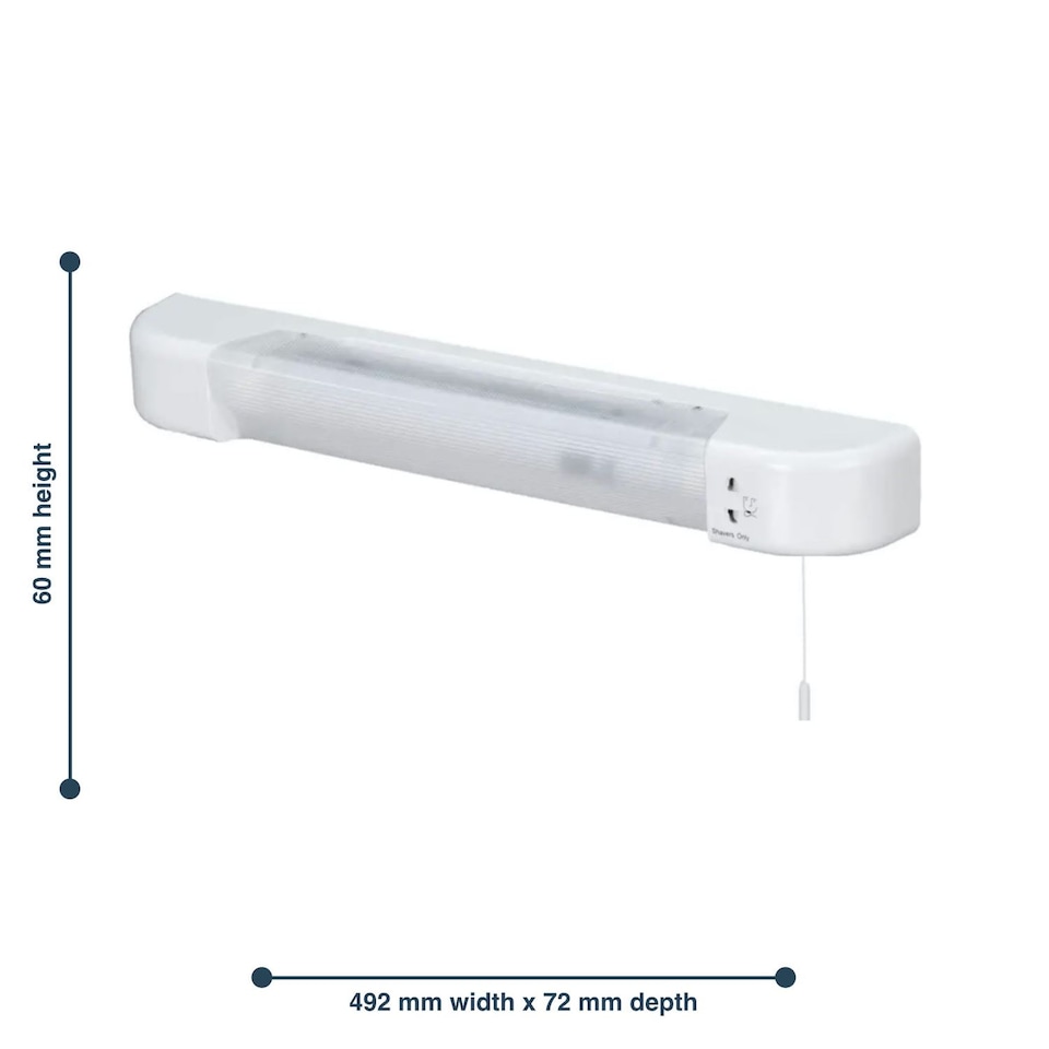 image 1 of Set of 2 Rise - White LED Bathroom Shaver Lights | White | White | 2