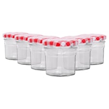 Argon Tableware Glass Jam Jars with Lids - 110ml - Pack of 6