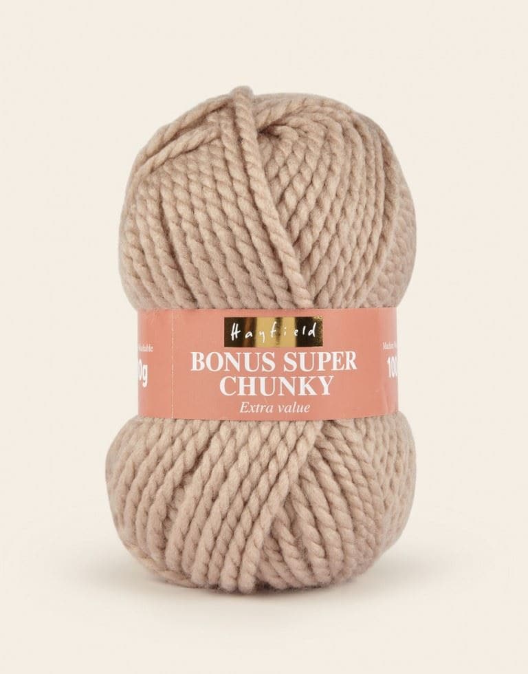 Hayfield Beige Bonus Super Chunky Yarn (Value Pack 10 x 100g Balls) For Crochet, Knitting - 82m per ball