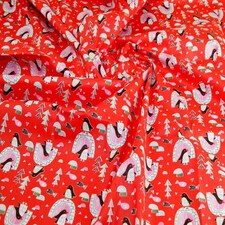 Red 100% Cotton Fabric for Bag Making, Dressmaking, Quilting, 160cm / 62" Wide - per metre