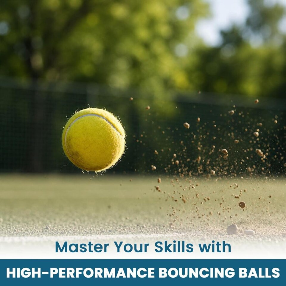 image 1 of BLUOM Pack Of 12 Tennis Balls Pack with Mesh Carry Bag for All Courts Pressureless