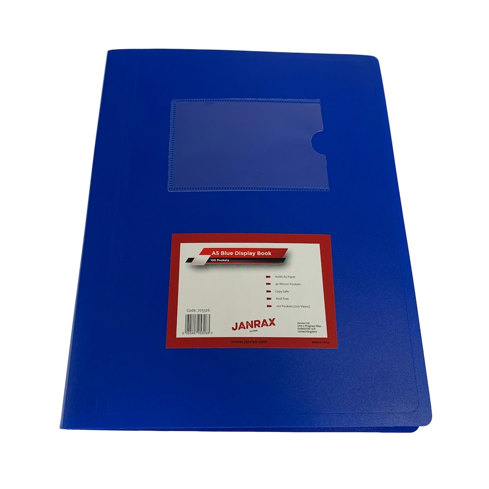 image 1 of A5 Blue Flexible Cover 100 Pocket Display Book