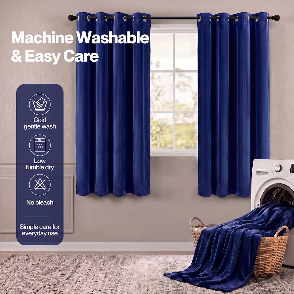 image 1 of Marlow Velvet Blackout Eyelet Curtains with Tie Backs for Home