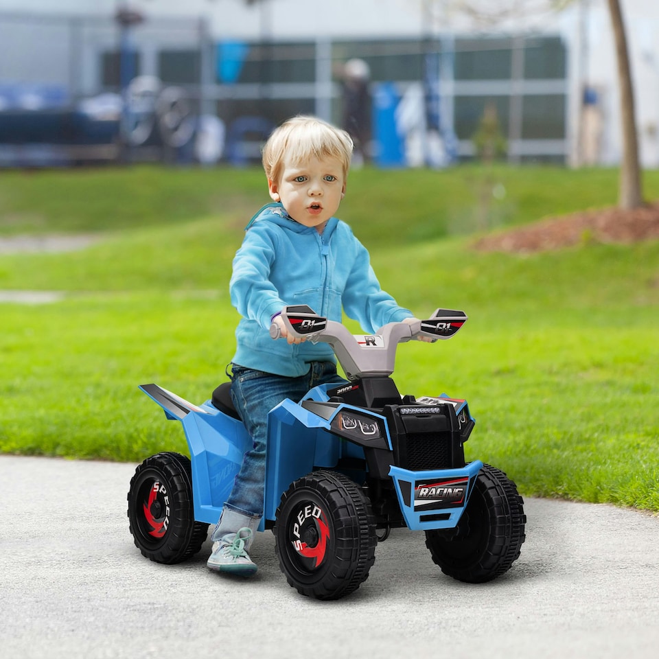 image 1 of HOMCOM Electric Quad Bike, 6V Kids Ride-On ATV, for Ages 18-36 Months - Blue