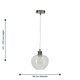 image 8 of Bradson - Clear Swirl Glass with Satin Nickel Pendant Fitting | Chrome | Clear | 1