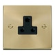 image 1 of SE HOME Satin / Brushed Brass 1 Gang 5A Round Pin Socket Black | Satin Brass