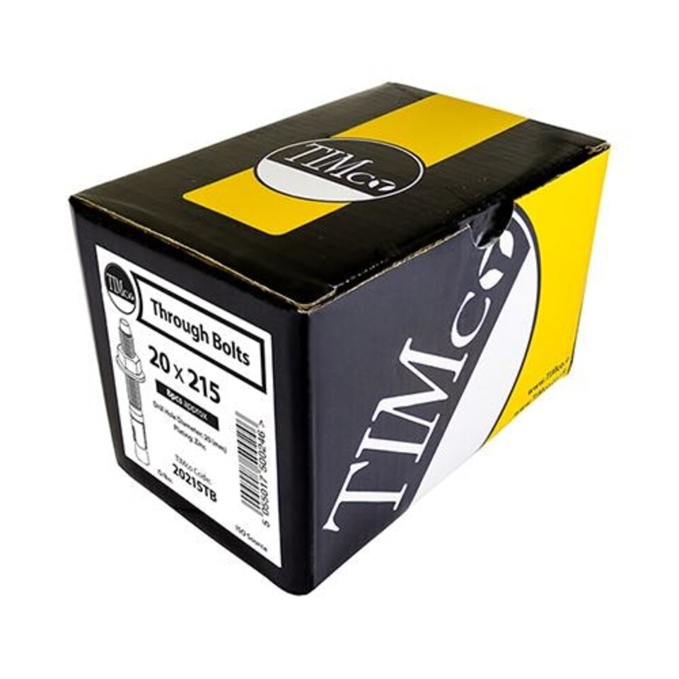 image 1 of Timco - Throughbolts - Zinc (Size M10 x 65 - 50 Pieces)