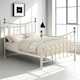 image 2 of Hampstead Traditional Style Metal Bed Frame | White | White & Brass | King