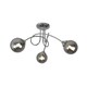 image 8 of Bungo 3 Light Polished Chrome & Smoked Glass Semi Flush Ceiling Light